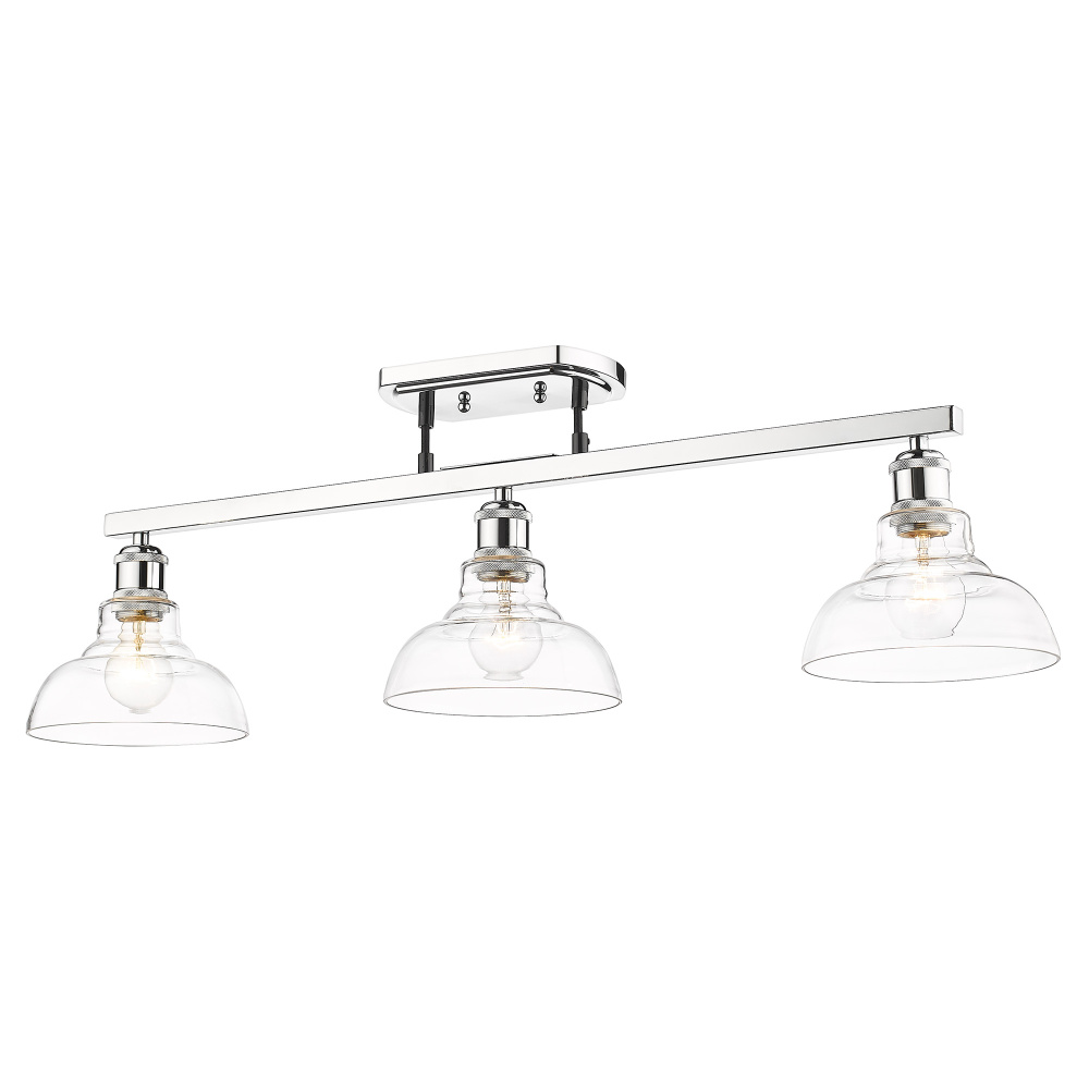 Yep by Golden Lighting Carver 3-light Semi-Flush Mount in Chrome